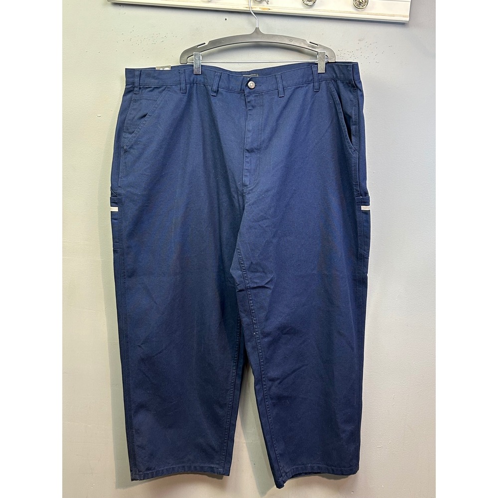 Oobe Work Pants Mens 48‎ Navy Blue Canvas Utility Carpenter Straight Leg Cotton